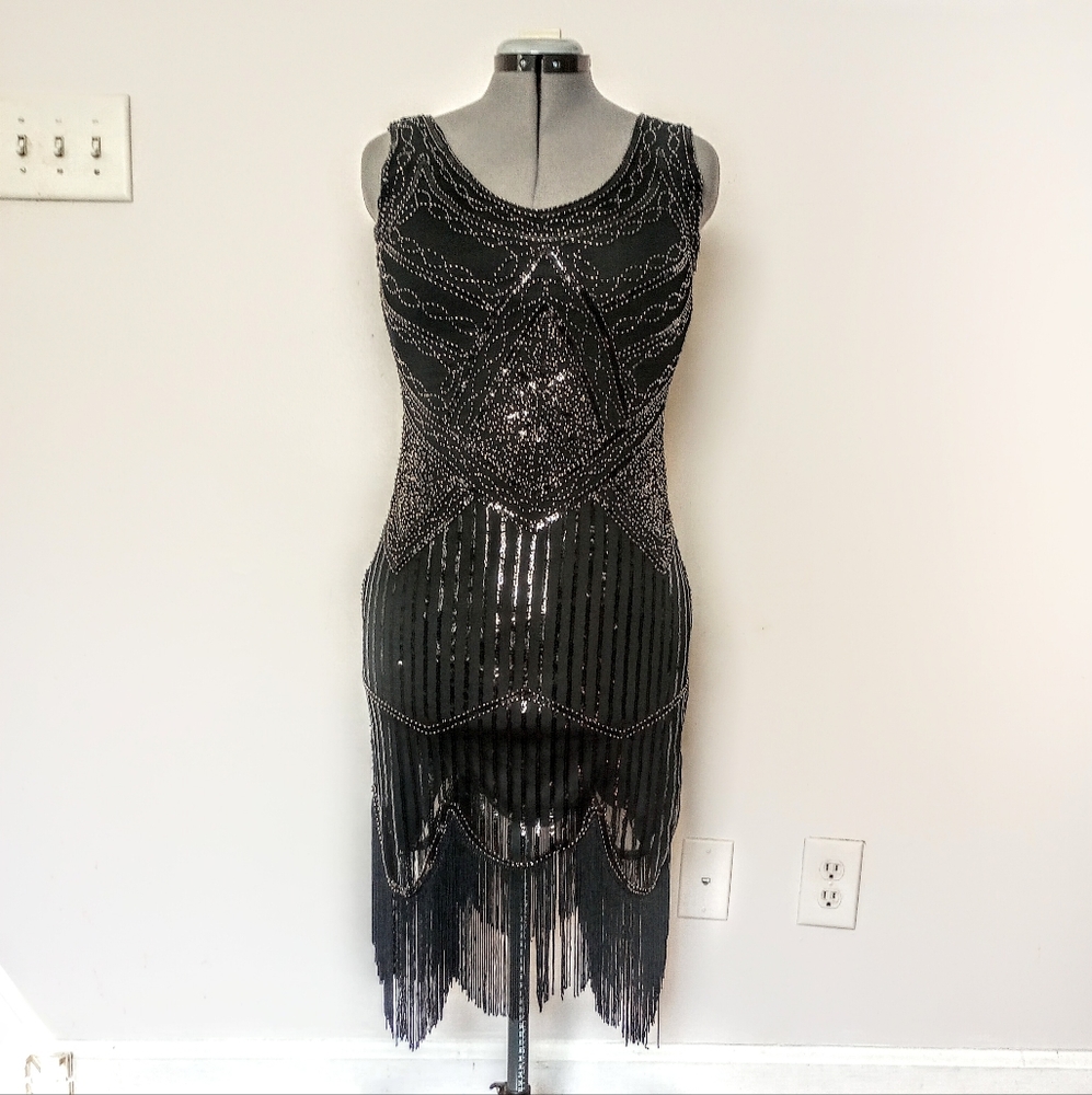 Vintage Beaded Art Deco Dress